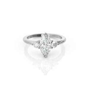 טבעת מרקיזה עם עגולות - 2-00-ct, white-gold